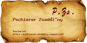 Pschierer Zsadány névjegykártya